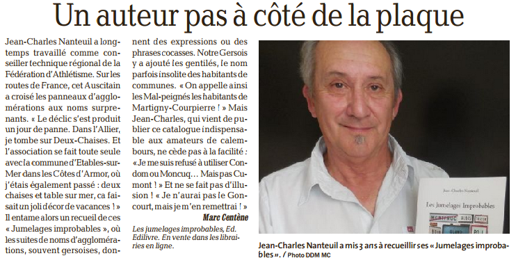 article_La_Dépêche_du_Midi_Jean_Charles_Nanteuil_2015_Edilivre