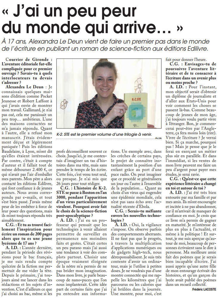 article_Le_Courrier_Français_Gironde_Alexandra_Le_Deun2015_Edilivre