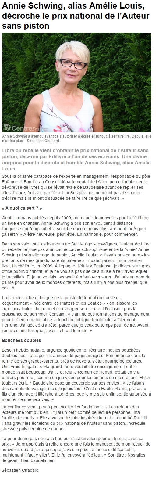 article_Le_Journal_du_Centre_Amélie_LOUIS_2015_Edilivre