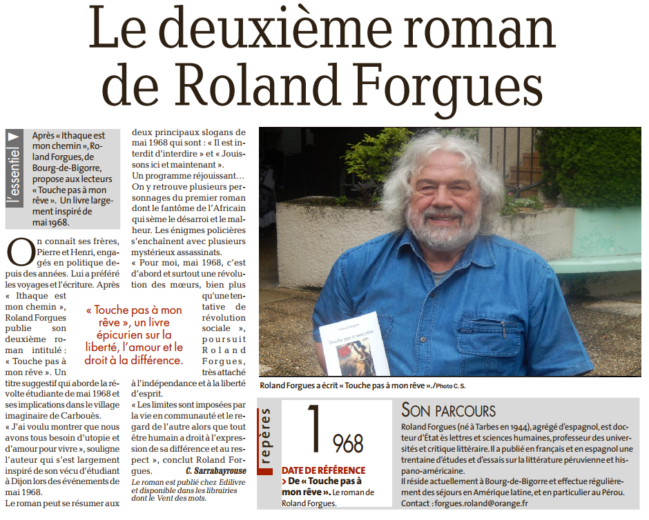 article_La_Dépêche_du_Midi_Roland_Forgues_2015_Edilivre