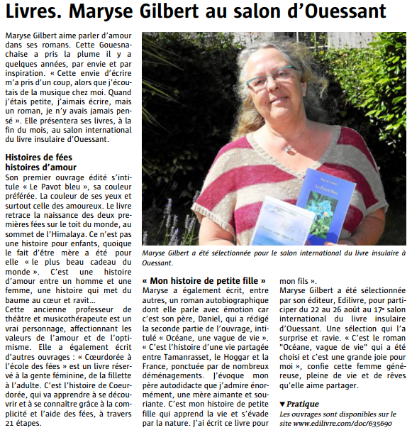 article_Le_Télégramme_Maryse_Gilbert_2015_Edilivre