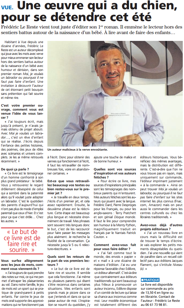 article_Le_Courrier_du_Pays_de_Retz_Fred_Estérel_2015_Edilivre