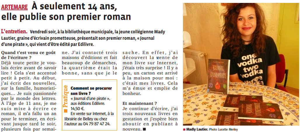 article_Le_Progrès_Mady_Lautier_2015_Edilivre