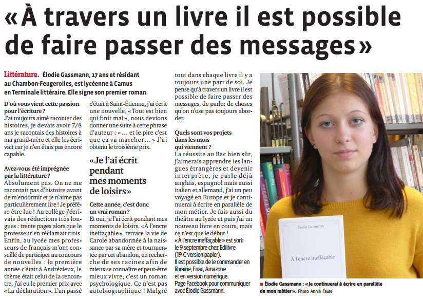 article_Le_Progrès_Elodie_Gassmann_2015_Edilivre