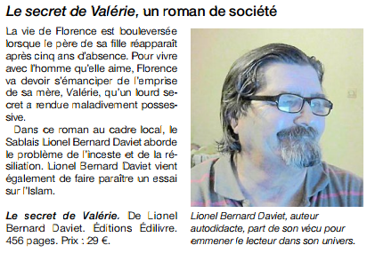 article_Ouest_France_Lionel_Bernard_Daviet_2015_Edilivre
