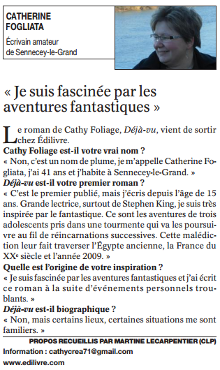 article_Le_Journal_de_Saône_Et_Loire_Cathy_Foliage_2015_Edilivre