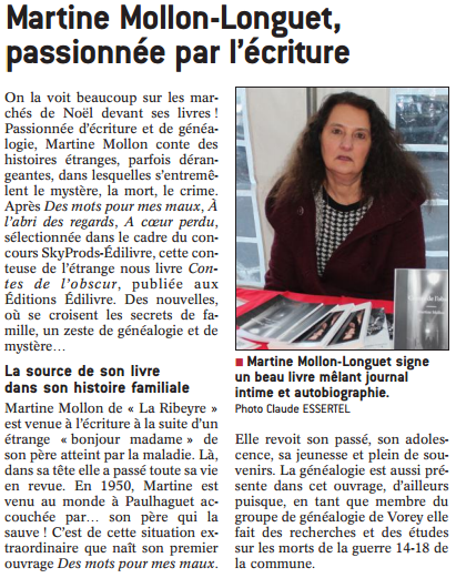 article_Le_Progrès_Martine_Mollon_2015_Edilivre