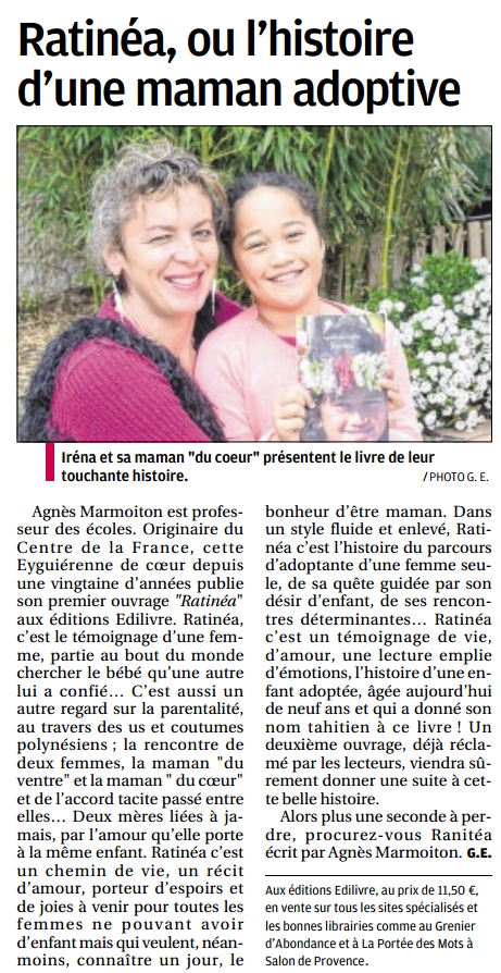 article_La_Provence_Agnès_Marmoiton_2016_Edilivre