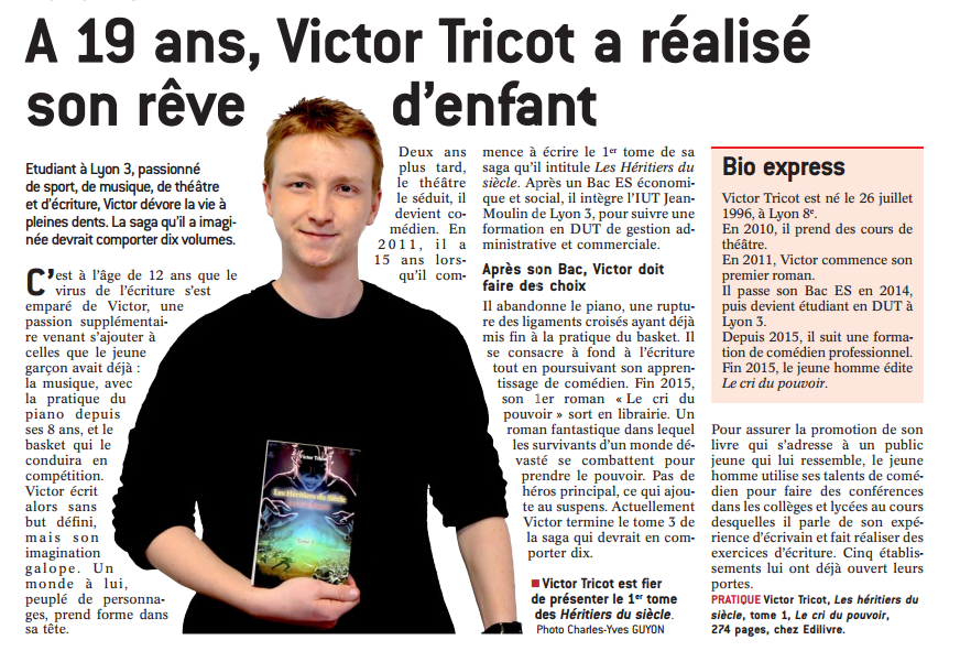 article_Le_Progrès_Victor_Tricot_2016_Edilivre