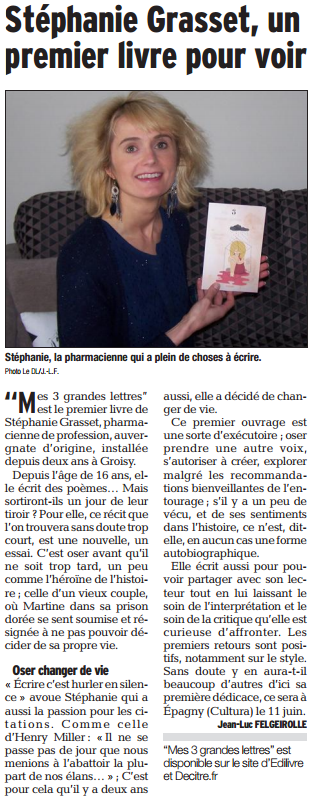article_Le_Dauphiné_Libéré_Stéphanie_Grasset_2016_Edilivre