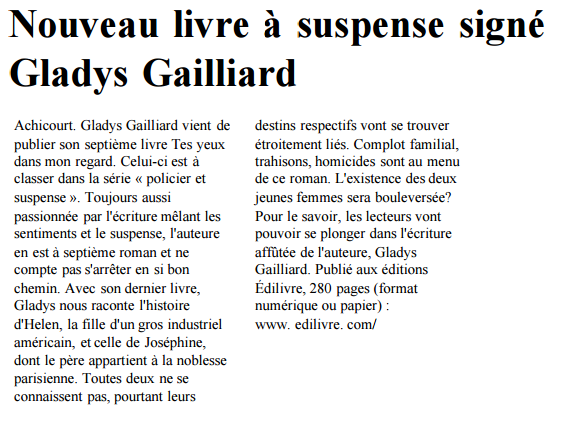 article_La_Voix_du_Nord_Gladys_Gailliard_2016_Edilivre