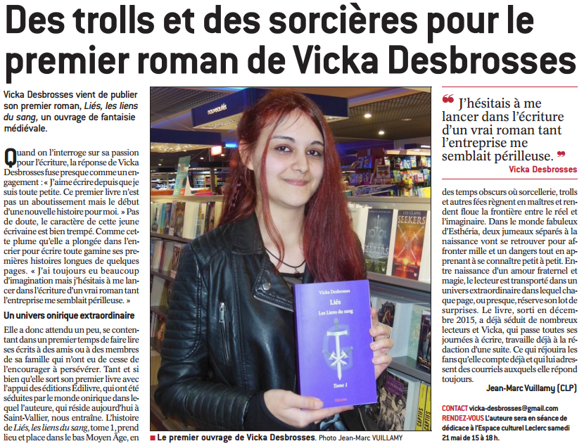 article_Le_Journal_de_Saône_et_Loire_Vicka_Desbrosses_2016_Edilivre