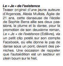 article_Ouest France_ Alexia Mullois_2016_Edilivre