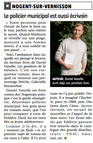 article_La République Du Centre_ Vanelle David_2016_Edilivre