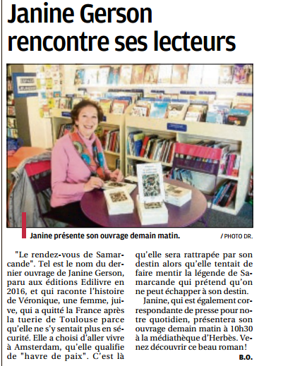 article_La Provence_Janine Gersion_2016_Edilivre