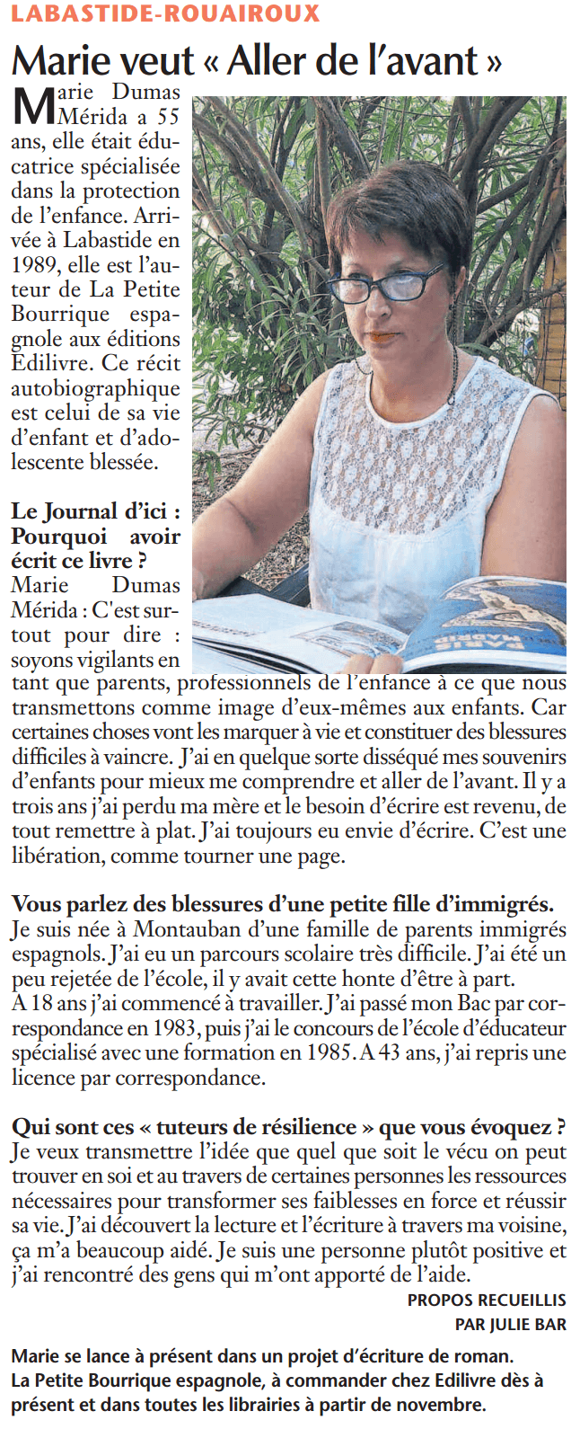 article_Le Journal D'ici_Marie Dumas