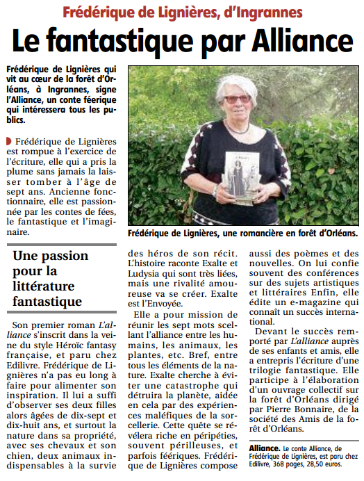 article_LeCourrierDuLoiret_FrédériquedeLignières