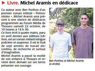 article_Le Courrier de l'Ouest_Michel Aramis