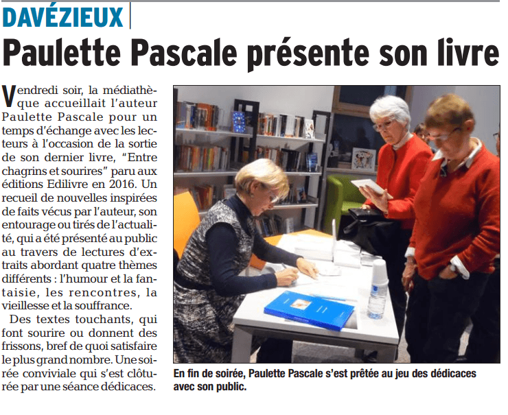 article_LeDauphinéLibéré_PaulettePascale