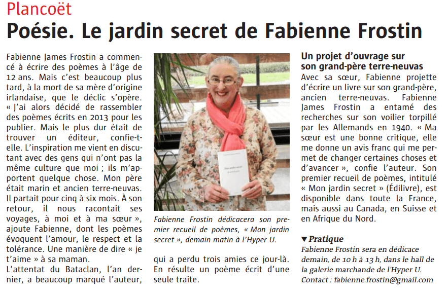 article_Le Télégramme Dinan_Fabienne Frostin
