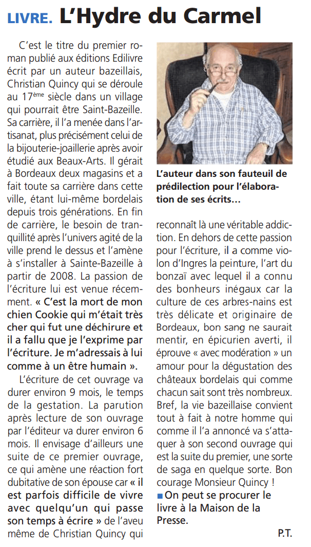article_Le Républicain Du Lot Et Garonne Marmande_Christian Quincy