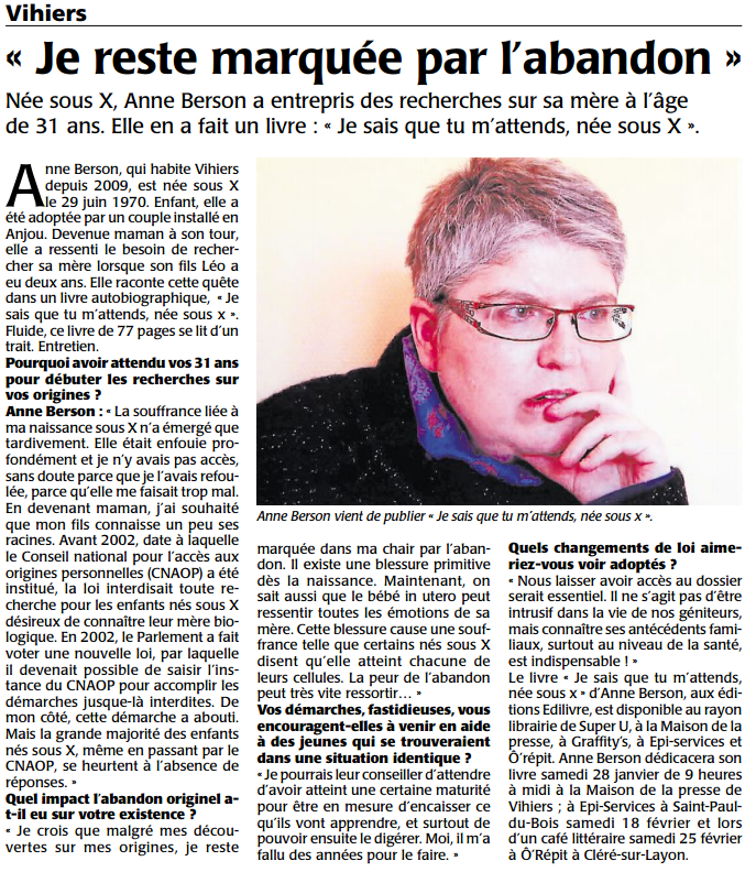 article_Le Courrier de L'Ouest_Anne Berson
