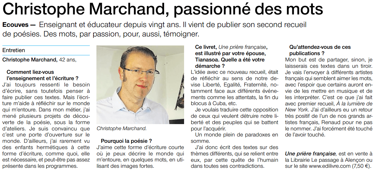 article_Ouest France_Christophe Marchand