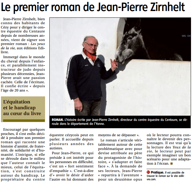 article_L'Yonne Républicaine_Jean-Pierre Zirnhelt_2017_Edilivre