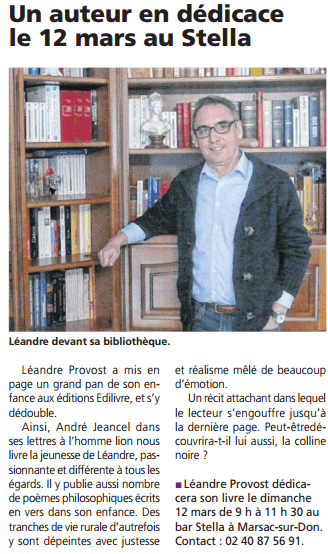article_L' Eclaireur De Châteaubriant_André Jeancel_2017_Edilivre