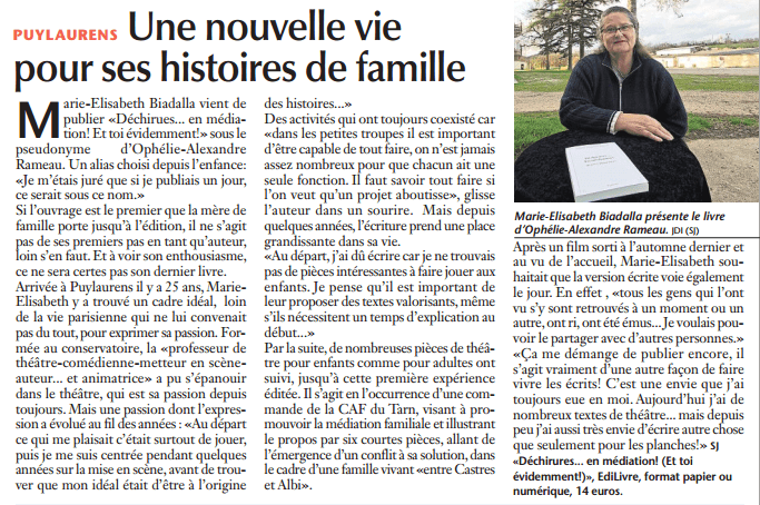 article_Le Journal D'ici _Ophélie-Alexandre Rameau_2017_Edilivre