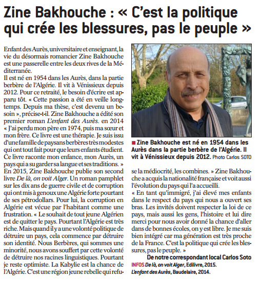 article_Le Progrès_Zine Bakhouche_2017_Edilivre