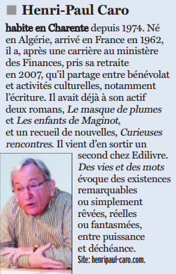article_La Charente Libre _Henri-Paul Caro_2017_Edilivre