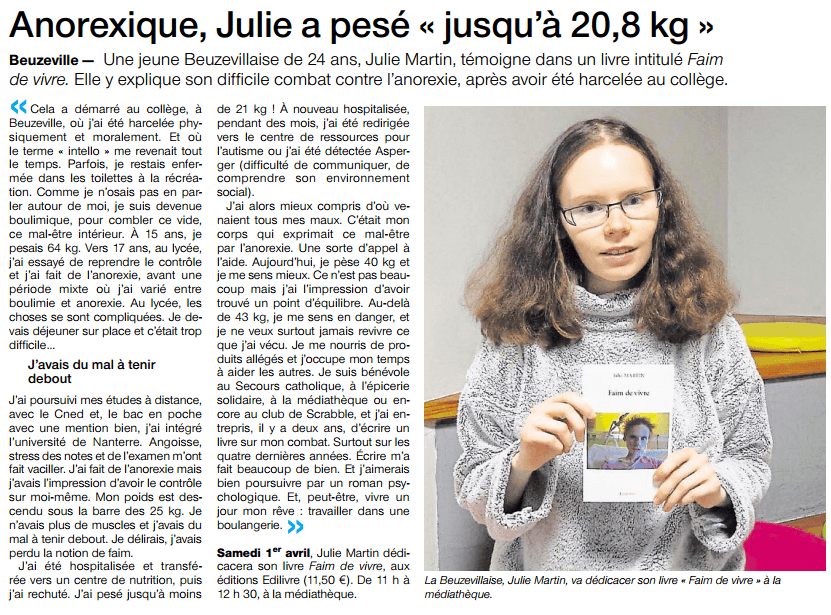 article_Ouest France _Julie Martin_2017_Edilivre
