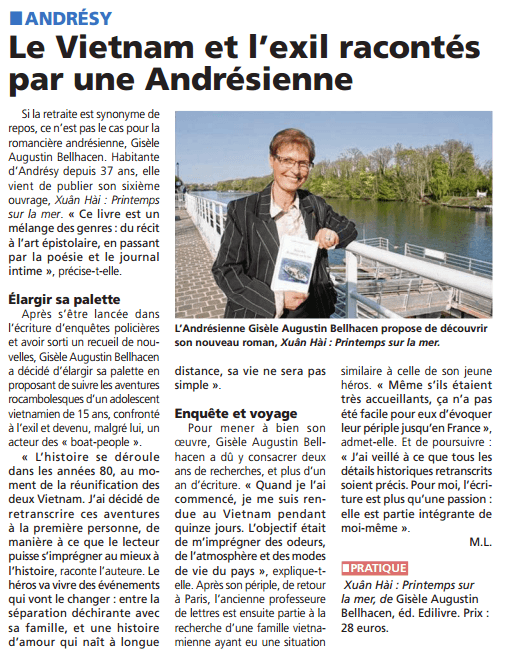 article_Le Courrier Des Yvelines_Gisèle Augustin Bellahsen_2017_Edilivre