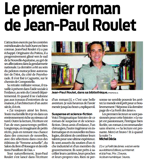 article_Sud Ouest Landes _Jean-Paul Roulet_2017_Edilivre