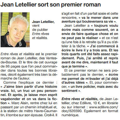 article_Ouest France _Jean Letellier_2017_Edilivre