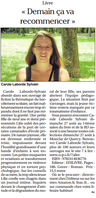 article_Le Petit Journal Tarn Et Garonne_Carole Laborde-Sylvain_2017_Edilivre