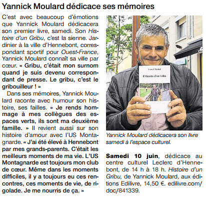 article_Ouest France Lorient_Yannick Moulard_2017_Edilivre