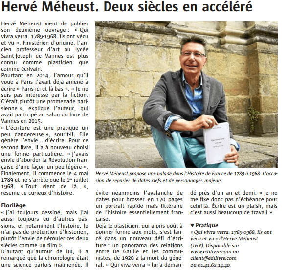 article_Le Télégramme _Hervé Méheust_2017_Edilivre