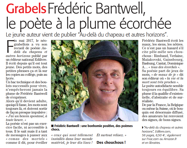 article_Midi Libre _Fréderic Bantwell_2017_Edilivre