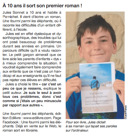 Article_Ouest France_Jules Sonnet_2017_Edilivre