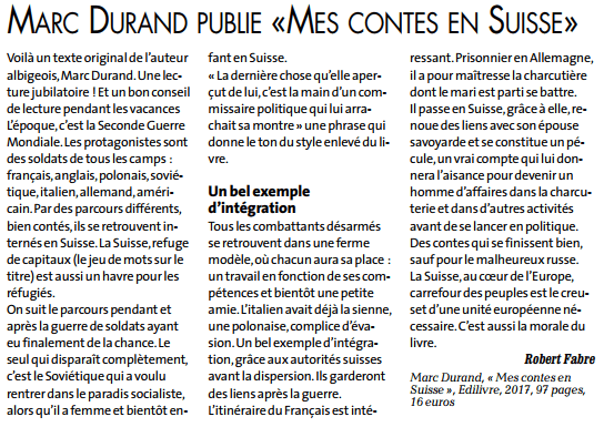Article_La Dépêche Du Midi_Marc Durand_2017_Edilivre