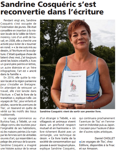 Article_L' Echo Le Régional_Sandrine Cosquéric_2017_Edilivre