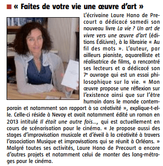 Article_Le Journal De Gien_Laure Hano_2017_Edilivre