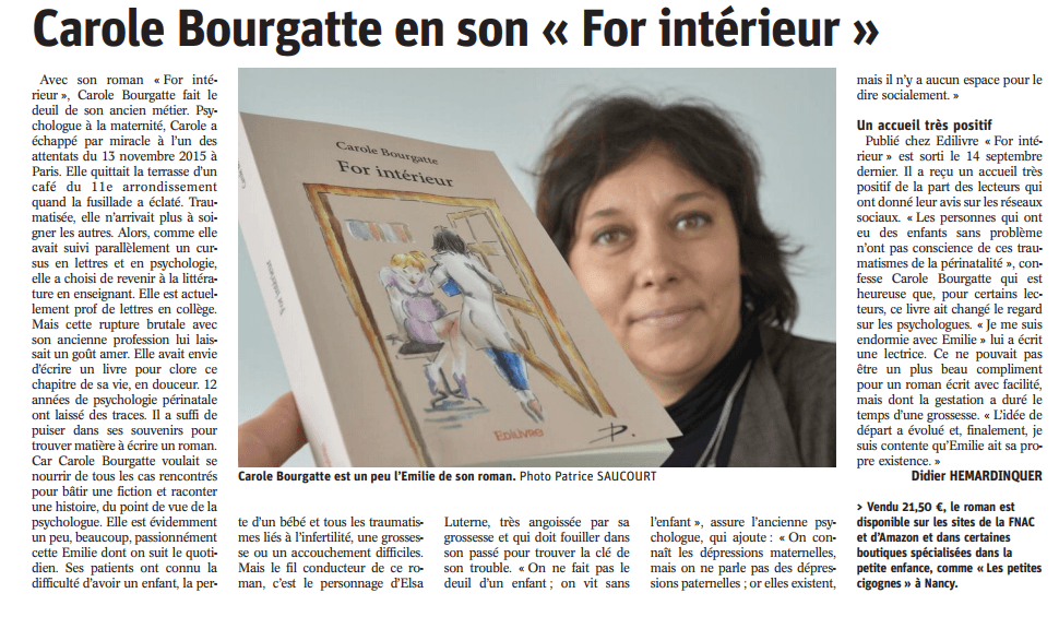 Article_L' Est Républicain_Carole Bourgatte_2017_Edilivre