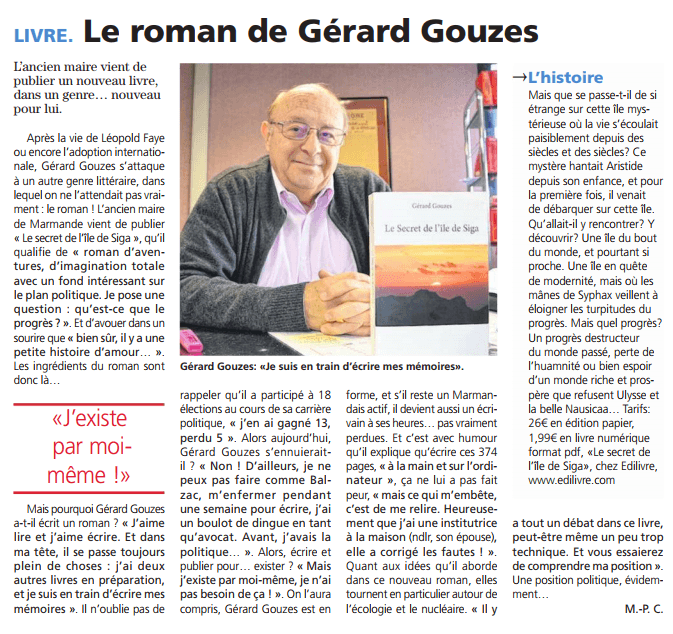 Article_Le Républicain Du Lot Et Garonne Marmande_Gérard Gouzes_2017_Edilivre