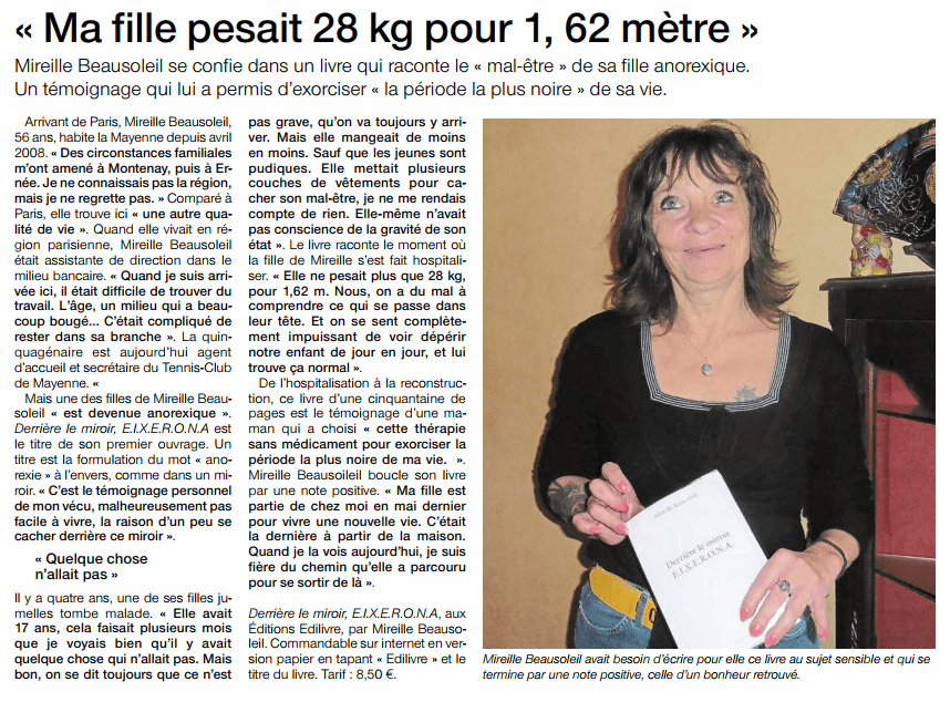 Article_Ouest France Dimanche Mayenne_Mireille Beausoleil_2017_Edilivre