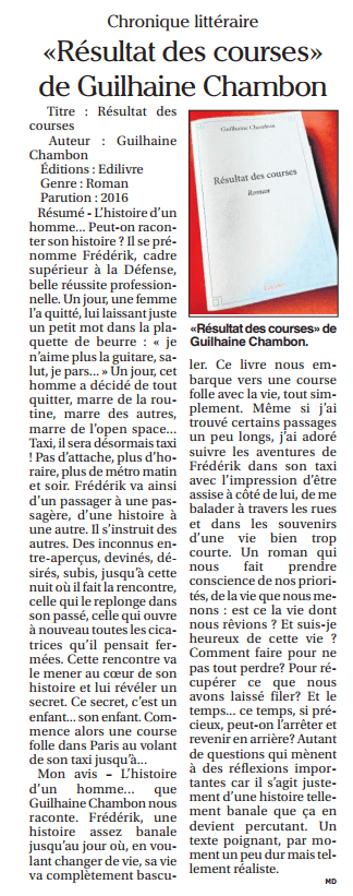 Article_Le Petit Journal Ariège_Guilhaine Chambon_2017_Edilivre