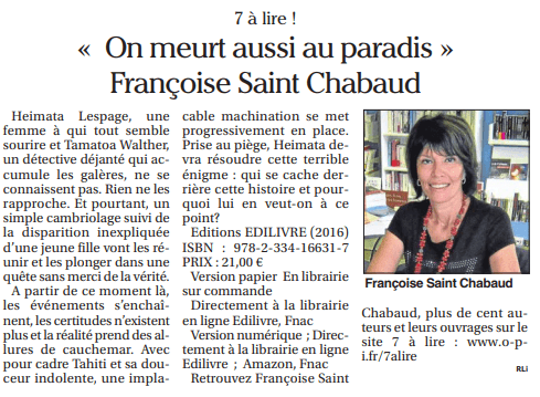 article_Le_Petit_Journal_Françoise_Saint_Chabaud_2018_Edilivre