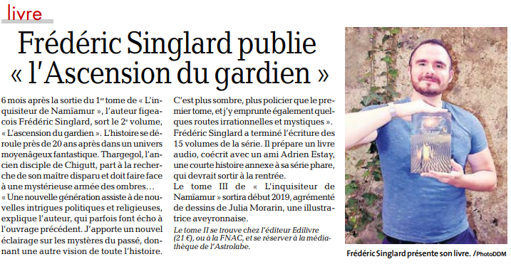 article_La_Dépêche_du_Midi_Frédéric_Singlard_2018_Edilivre